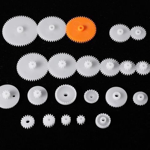 200pcs التروس البلاستيكية البيضاء الوحدة 0.5 مغزل ترس واحد بلاستيكي تروس صغيرة لمحرك DC DIY Model Toys RC Car Robot Gear Electric Gear in Saudi Arabia
