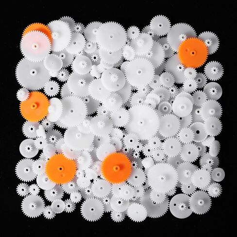 200pcs التروس البلاستيكية البيضاء الوحدة 0.5 مغزل ترس واحد بلاستيكي تروس صغيرة لمحرك DC DIY Model Toys RC Car Robot Gear Electric Gear in Saudi Arabia