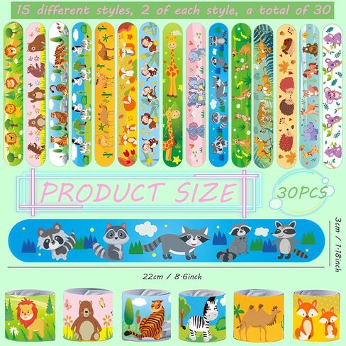Viicoor Slap Bracelets for Kids 30PCS Ocean Animals Slap Bands Party Gadget Fillers Favors Multicolour in Kuwait