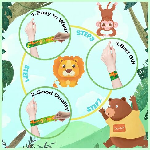 Viicoor Slap Bracelets for Kids 30PCS Ocean Animals Slap Bands Party Gadget Fillers Favors Multicolour in Kuwait