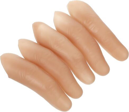 Amosfun 5Pcs Halloween Fake Finger Soft Thumb Tip Magic Trick Finger Stage Show Prop Prank Toy in Saudi Arabia