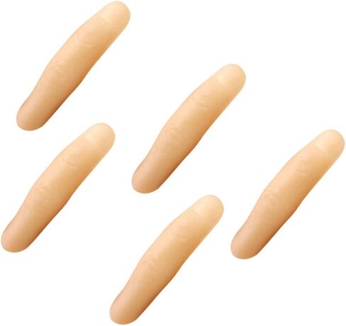 Amosfun 5Pcs Halloween Fake Finger Soft Thumb Tip Magic Trick Finger Stage Show Prop Prank Toy in Saudi Arabia