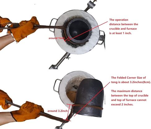 LSMIITTH 12-16KG Crucible Tongs and Lifter - 2 in 1 Metal Casting Foundry Tool Smelting Casting Tools Gas Metal Melting Furnace Tools A in Kuwait