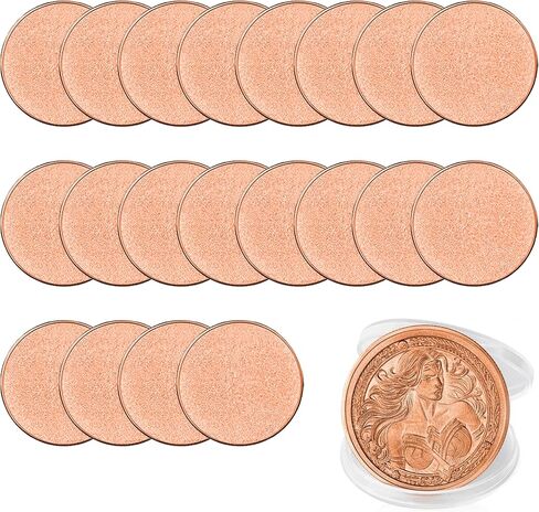 10 Pcs Brass Coins Blanks, 4mm Thickness Custom Challenge Coin, 40mm Threaded Edge, Acrylic Protection Box for Laser Engraving, DIY Gifts, Collection Supplies in Saudi Arabia