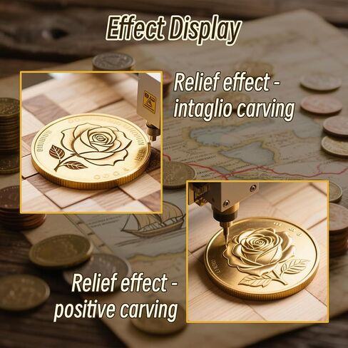 10 Pcs Brass Coins Blanks, 4mm Thickness Custom Challenge Coin, 40mm Threaded Edge, Acrylic Protection Box for Laser Engraving, DIY Gifts, Collection Supplies in Saudi Arabia
