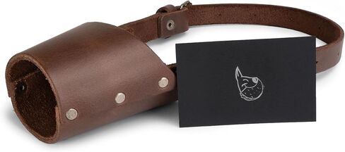Taco Dog, Leather Dog Muzzle Guard Handmade from Full Grain Leather - Secure Training Cover, Mouth Guard Mask Prevents Biting Chewing (Charcoal Black, Medium) in Saudi Arabia