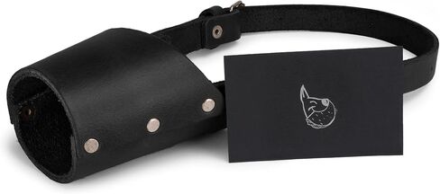 Taco Dog, Leather Dog Muzzle Guard Handmade from Full Grain Leather - Secure Training Cover, Mouth Guard Mask Prevents Biting Chewing (Charcoal Black, Medium) in Saudi Arabia