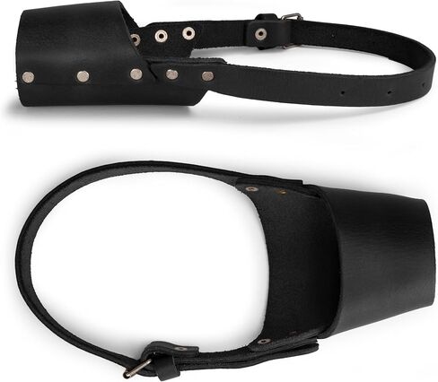 Taco Dog, Leather Dog Muzzle Guard Handmade from Full Grain Leather - Secure Training Cover, Mouth Guard Mask Prevents Biting Chewing (Charcoal Black, Medium) in Saudi Arabia