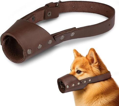 Taco Dog, Leather Dog Muzzle Guard Handmade from Full Grain Leather - Secure Training Cover, Mouth Guard Mask Prevents Biting Chewing (Charcoal Black, Medium) in Saudi Arabia