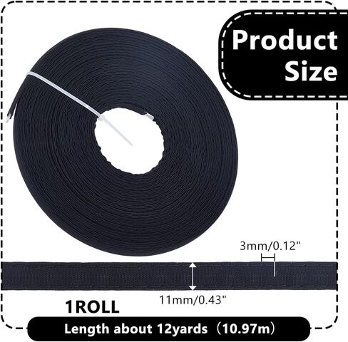 12 Yards (10.97m) مشد BONING POLYESTER BONING لخياطة القطن البلاستيكي المغطى براون سود in Kuwait