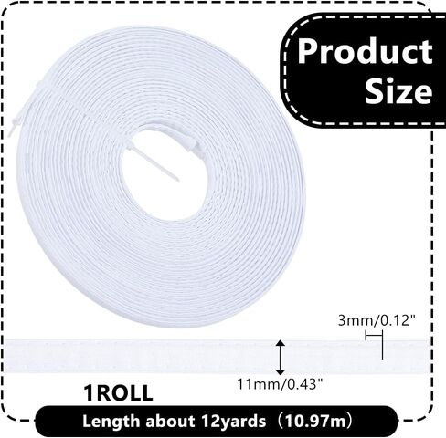12yards(10.97m) Corset Boning Casing Polyester Boning for Sewing Plastic Boning Cotton Covered Black Bra Boning Sew Through Corset Accessories for Corsets Bridal Gowns Evening Gowns in Saudi Arabia