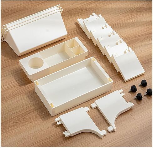 Cute 5-Tier Rolling Book Cart with Wheels, Mobile Bookshelf Storage Shelf for Classroom, Office, Home(Khaki) in Kuwait