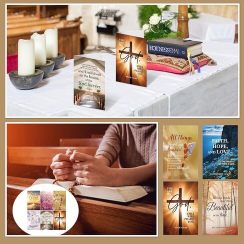 100 Pcs Church Bulletins Paper Bulk 11 x 8.5 Inch Church Worship Bulletins Welcome the Congregation Cards Bible School Study Supplies for Share Bible Information, 10 Styles in Saudi Arabia