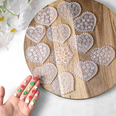 12 PCS بوليمر الطين قوالب مصغرة زهرة الحرف DIY الأداة الأزهار الطين القوالب in Kuwait