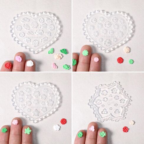 12 PCS بوليمر الطين قوالب مصغرة زهرة الحرف DIY الأداة الأزهار الطين القوالب in Kuwait