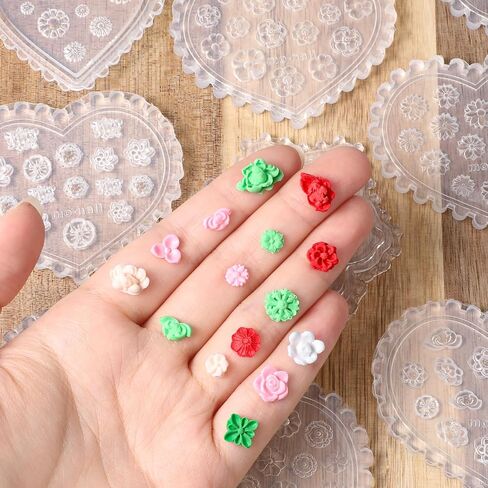 12 PCS بوليمر الطين قوالب مصغرة زهرة الحرف DIY الأداة الأزهار الطين القوالب in Kuwait