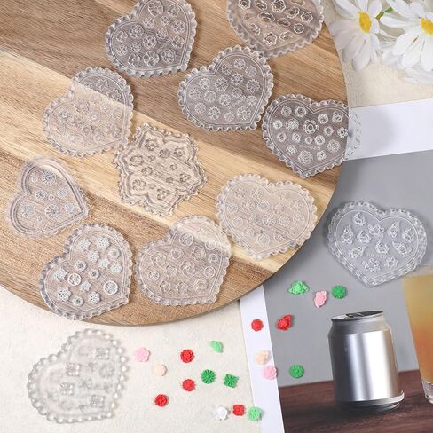 12 PCS بوليمر الطين قوالب مصغرة زهرة الحرف DIY الأداة الأزهار الطين القوالب in Kuwait