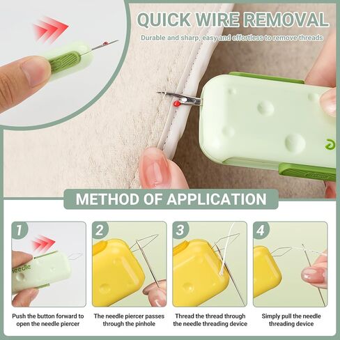 2 PCS 3-in-1 Threadle Threader Seam Ripper Kit ، Thereawatic Eeedle Threaders لخياطة اليد مع صندوق تخزين الإبرة المغناطيسي ، مجموعة Threader Tool لخيط التطريز ، الخياطة ، اللحف in Kuwait