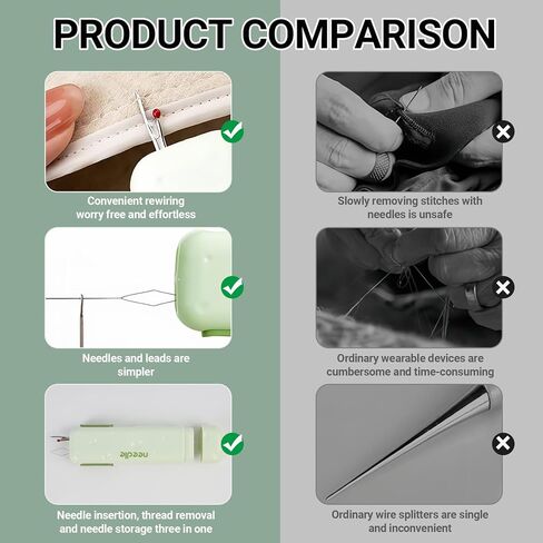 2 PCS 3-in-1 Threadle Threader Seam Ripper Kit ، Thereawatic Eeedle Threaders لخياطة اليد مع صندوق تخزين الإبرة المغناطيسي ، مجموعة Threader Tool لخيط التطريز ، الخياطة ، اللحف in Kuwait