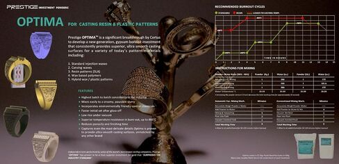 Prestige Optima ™ المجوهرات مسحوق الاستثمار-السطح الأملس للغاية لنماذج الراتنجات ثلاثية الأبعاد ، والذهب ، والفضة ، والنحاس ، والمعادن غير الحديدية ، 30 رطل in Saudi Arabia