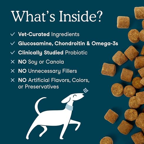 Fera Pets Dog Multivitamin Chews مع الجلوكوزامين والبروبيوتيك - فيتامينات ومعادن الكلاب الأساسية - يعزز الهضم والمفاصل الصحية - صحة الجلد والمعطف مع أوميغا 3 - مضغ ناعم in Kuwait