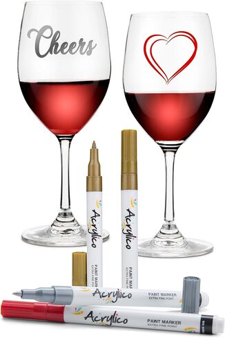 Acrylic Paint Markers Set of 16 Paint Pens – Fine Tip for Fabric, Rock, Metal, Ceramic, Adult Coloring & Art Projects – Art Supplies for Kids & Adults in Saudi Arabia