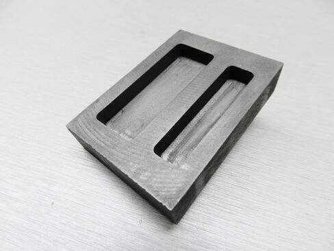 Graphite Ingot Mould 2 جيوب 1/2oz و 1 أوقية ذوبان الذهب الذهب صنع قضبان in Saudi Arabia