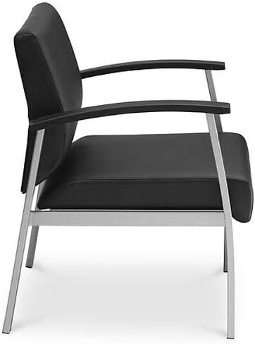 NBF Compass Guest Chair with Arms - Ergonomic Office Chairs with Black Polyurethane - Heavy Duty Steel Frame Waiting Room, Reception Chairs - Conference Room Chairs (Black, Charcoal) in Saudi Arabia