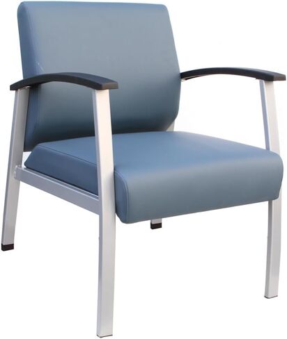 NBF Compass Guest Chair with Arms - Ergonomic Office Chairs with Black Polyurethane - Heavy Duty Steel Frame Waiting Room, Reception Chairs - Conference Room Chairs (Black, Charcoal) in Saudi Arabia