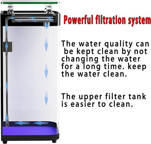50 Gallon Long-Term No-Water-Change Fish Tank 19.7W x 15.7L x 45.3H Ecological Aquarium LED Light Large Vertical Fish Tank in Saudi Arabia