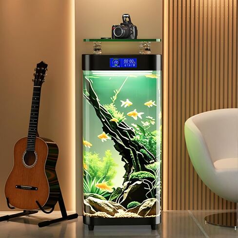 50 Gallon Long-Term No-Water-Change Fish Tank 19.7W x 15.7L x 45.3H Ecological Aquarium LED Light Large Vertical Fish Tank in Saudi Arabia