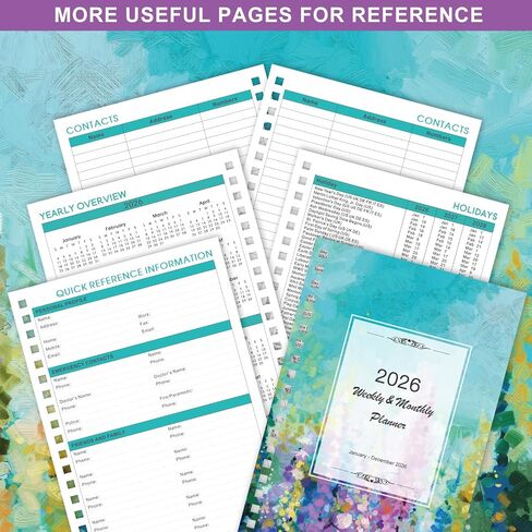 2026 مخطط - يناير 2026 - ديسمبر 2026 ، 2026 Planner Weekly and Monthly ، 6.3 "× 8.4" ، 2026 مخطط تقويم ، مخطط أسبوعي وشهري 2026 مع علامات تبويب ملونة ، ملزمة مزدوجة ، جيب خلفي ، خلفي in Saudi Arabia