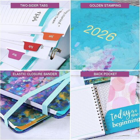 2026 مخطط - يناير 2026 - ديسمبر 2026 ، 2026 Planner Weekly and Monthly ، 6.3 "× 8.4" ، 2026 مخطط تقويم ، مخطط أسبوعي وشهري 2026 مع علامات تبويب ملونة ، ملزمة مزدوجة ، جيب خلفي ، خلفي in Saudi Arabia