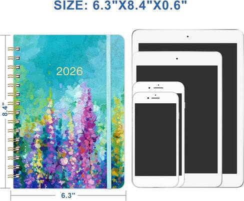 2026 مخطط - يناير 2026 - ديسمبر 2026 ، 2026 Planner Weekly and Monthly ، 6.3 "× 8.4" ، 2026 مخطط تقويم ، مخطط أسبوعي وشهري 2026 مع علامات تبويب ملونة ، ملزمة مزدوجة ، جيب خلفي ، خلفي in Saudi Arabia