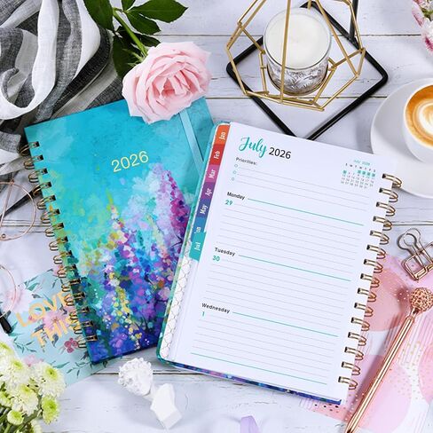 2026 مخطط - يناير 2026 - ديسمبر 2026 ، 2026 Planner Weekly and Monthly ، 6.3 "× 8.4" ، 2026 مخطط تقويم ، مخطط أسبوعي وشهري 2026 مع علامات تبويب ملونة ، ملزمة مزدوجة ، جيب خلفي ، خلفي in Saudi Arabia