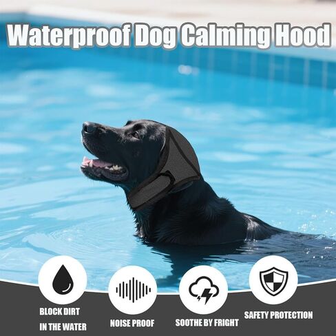 Dog Quiet Ear Cover, Waterproof Dogs Calming Hood, Dog Ear Muffs Quiet Ears for Anxiety for Ear Protection for Bath for Grooming (Gray, Medium) in Kuwait