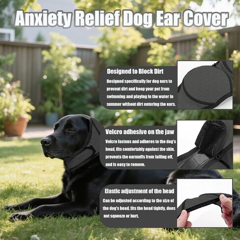 Dog Quiet Ear Cover, Waterproof Dogs Calming Hood, Dog Ear Muffs Quiet Ears for Anxiety for Ear Protection for Bath for Grooming (Gray, Medium) in Kuwait