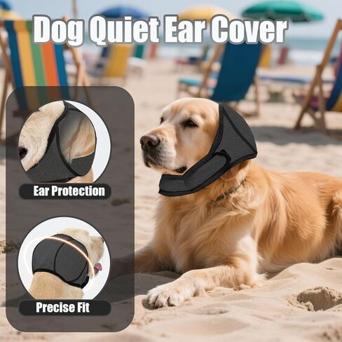 Dog Quiet Ear Cover, Waterproof Dogs Calming Hood, Dog Ear Muffs Quiet Ears for Anxiety for Ear Protection for Bath for Grooming (Gray, Medium) in Kuwait
