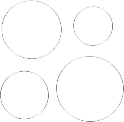 SJDWDX 3pcs 16 Inch Large Metal Floral Hoop Wreath Macrame Silver Craft Hoop Rings for DIY Floral Wedding Wreath Decor, Dream Catcher Wall Hanging Crafts 40cm in Saudi Arabia