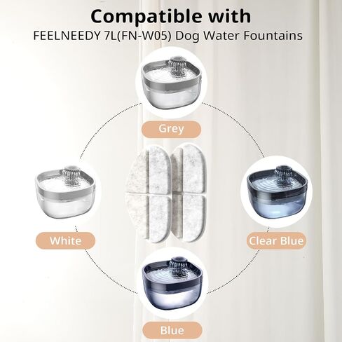 6 حزم استبدال مرشح مياه الكلب ، Feletneedy Cat Fountain Fountain لـ (FN-W05) 7L/1.8GAL DOG ​​COD PORM DOFENSER ، APETDOLA CAT WATER FOUNTAIN (FP30) in Kuwait