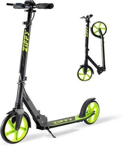 ZIFFY Scooter for Kids with Hand Brake, Foldable Kick Scooter for Ages 6-12, Lightweight Scooter for Boys with 4 Adjustable Heights, ABEC9 Bearings, Supports Up to 260 lbs in Kuwait