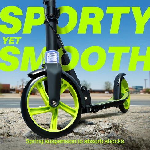 ZIFFY Scooter for Kids with Hand Brake, Foldable Kick Scooter for Ages 6-12, Lightweight Scooter for Boys with 4 Adjustable Heights, ABEC9 Bearings, Supports Up to 260 lbs in Kuwait