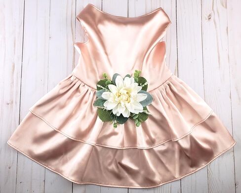 The Rustica Wedding Flower Dog Dress | Satin Dog Dress (Forest Green, X-Large (18-24 lbs)) in Kuwait