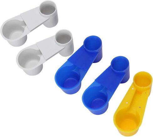 Toyvian 5pcs Automatic Birds Water Cup with Double Ports Easy Install Water Dispenser for Pigeon Parrot and Animals Convenient Feeding Supplies for Pet Shops and Homes Random Random Color in Saudi Arabia