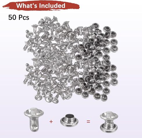 Tixipem Clear Rhinestone Rivets 6 مم/ 0.24 بوصة [50pcs] - المسامير الكريستالية تستخدم للملابس والأداء والفنون ، وصنع DIY الحرفي - [شفاف] للملابس in Kuwait