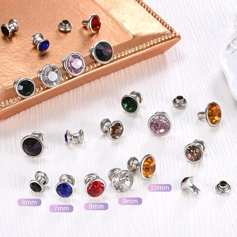 Tixipem Clear Rhinestone Rivets 10 مم/ 0.39 بوصة [50pcs] - المسامير الكريستالية تستخدم للملابس والأداء والفنون ، وصنع DIY الحرفي - [وردي] للملابس in Kuwait