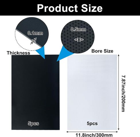 Aoserge 5 Sheets Premium Black Fursuit Eyes Mesh - 0.5mm PVC Plastic Eye Mesh for Furry Cosplay, Therian Masks & DIY Crafting Easy to Cut 11.8"x7.87" for Custom Designs in Kuwait