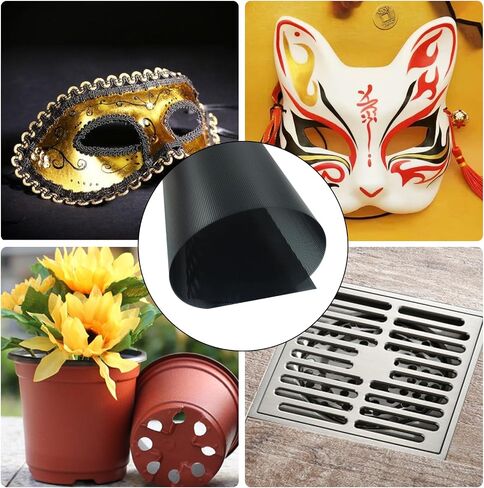 Aoserge 5 Sheets Premium Black Fursuit Eyes Mesh - 0.5mm PVC Plastic Eye Mesh for Furry Cosplay, Therian Masks & DIY Crafting Easy to Cut 11.8"x7.87" for Custom Designs in Kuwait