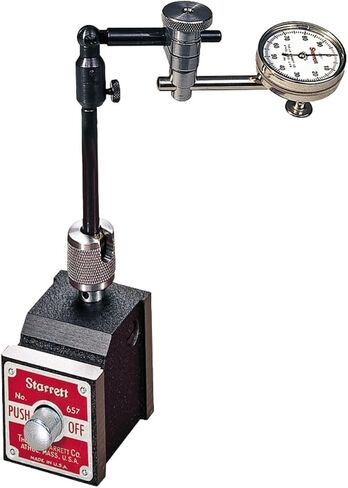 Starrett Magnetic Base Indicator Holder for Test, Back-Plunger, AGD, Dial and Miniature-Dial Indicators - Complete Set - 657AA in Kuwait