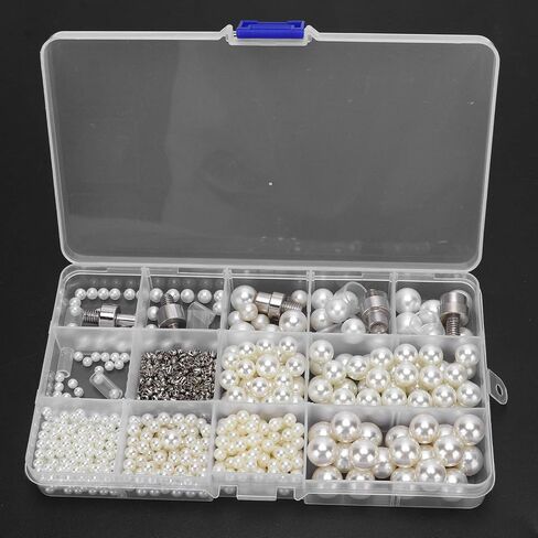 Pearl Setting Machine, Hand Press Machine Rivet Setting Tool with 6 Sizes of Round Pearl Beads for Hats Shoes Clothes Bags in Saudi Arabia